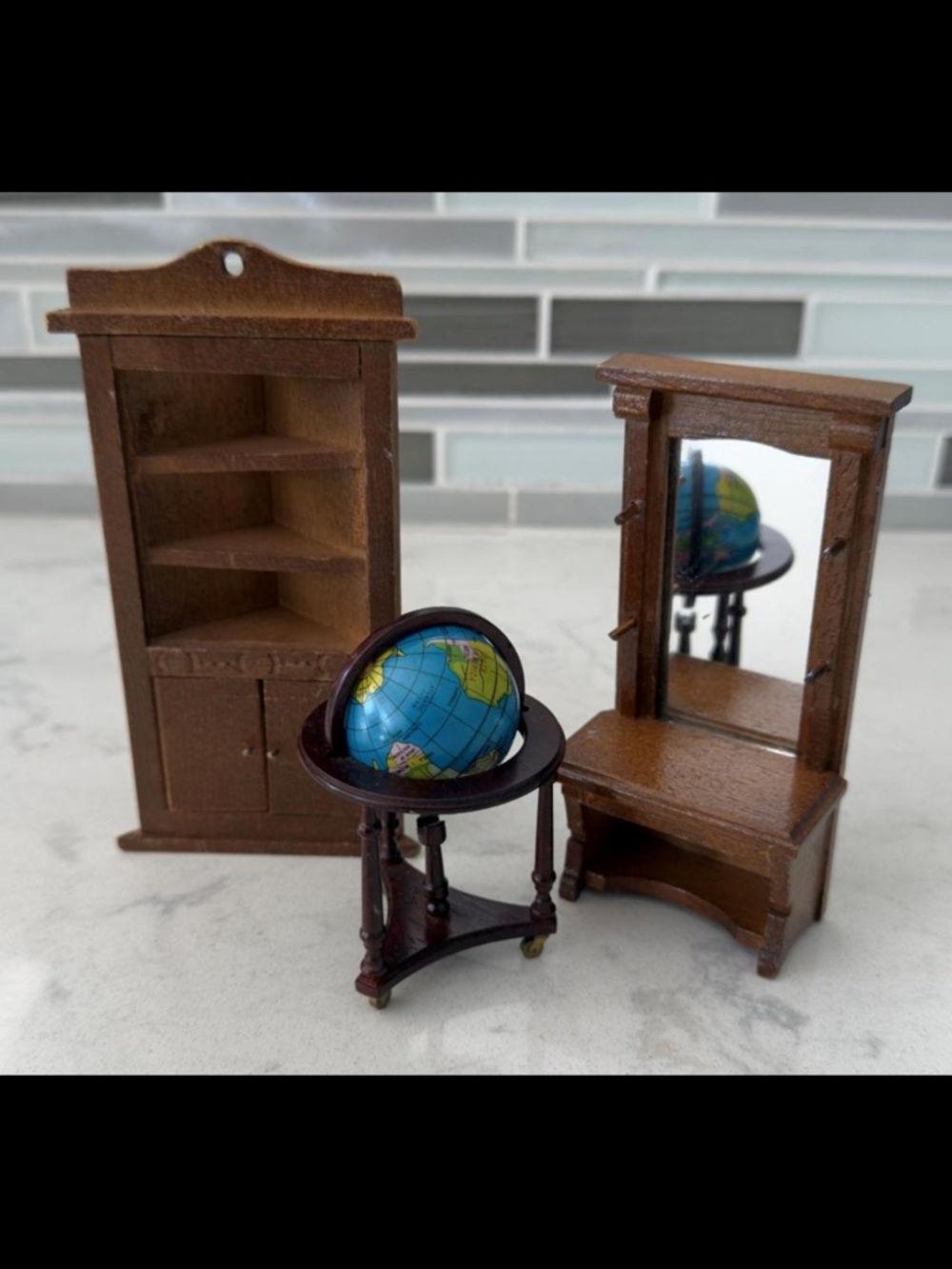 Vintage 1:12 Scale Dollhouse Miniature Furniture Lot | 3 Pieces